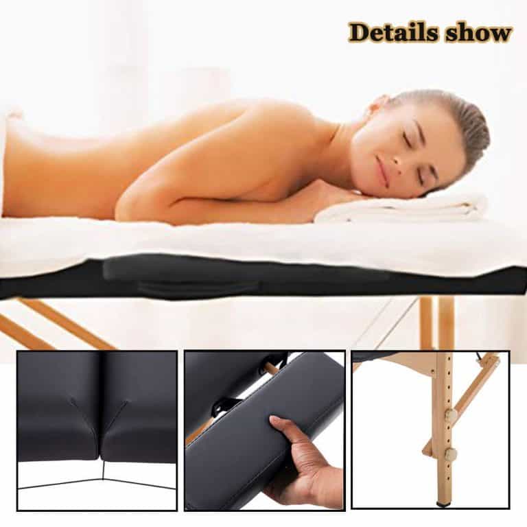 PORTABLE 3 SECTION WOODEN MASSAGE TABLE