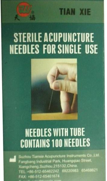 ACUPUNCTURE NEEDLE WITH TUBE SIZE 3" ( 0.25X0.75)