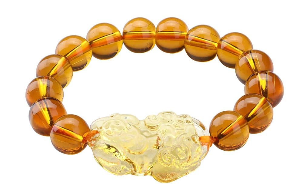 Feng Shui Pi Yao Citrine Crystal Wealth Bracelet for Men Women