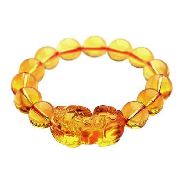 Feng Shui Pi Yao Citrine Crystal Wealth Bracelet for Men Women