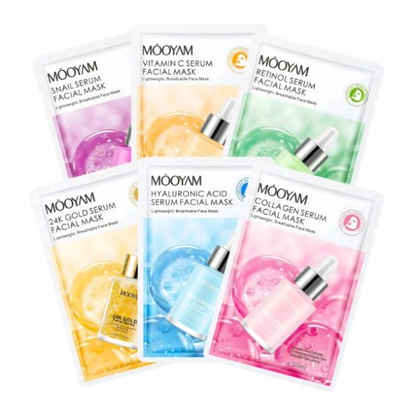 Mooyam Serum Face Sheet Mask Combo Pack Of 6 pcs