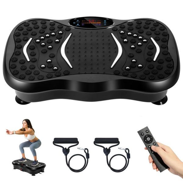 AXV Crazyfit Vibration Plate Massager, Home & Gym Workout Machine for Muscle Toning, Calorie Burn, Massaging, Weight Loss Comes with 5 Program Mode with Remote, 2 Exercise Band